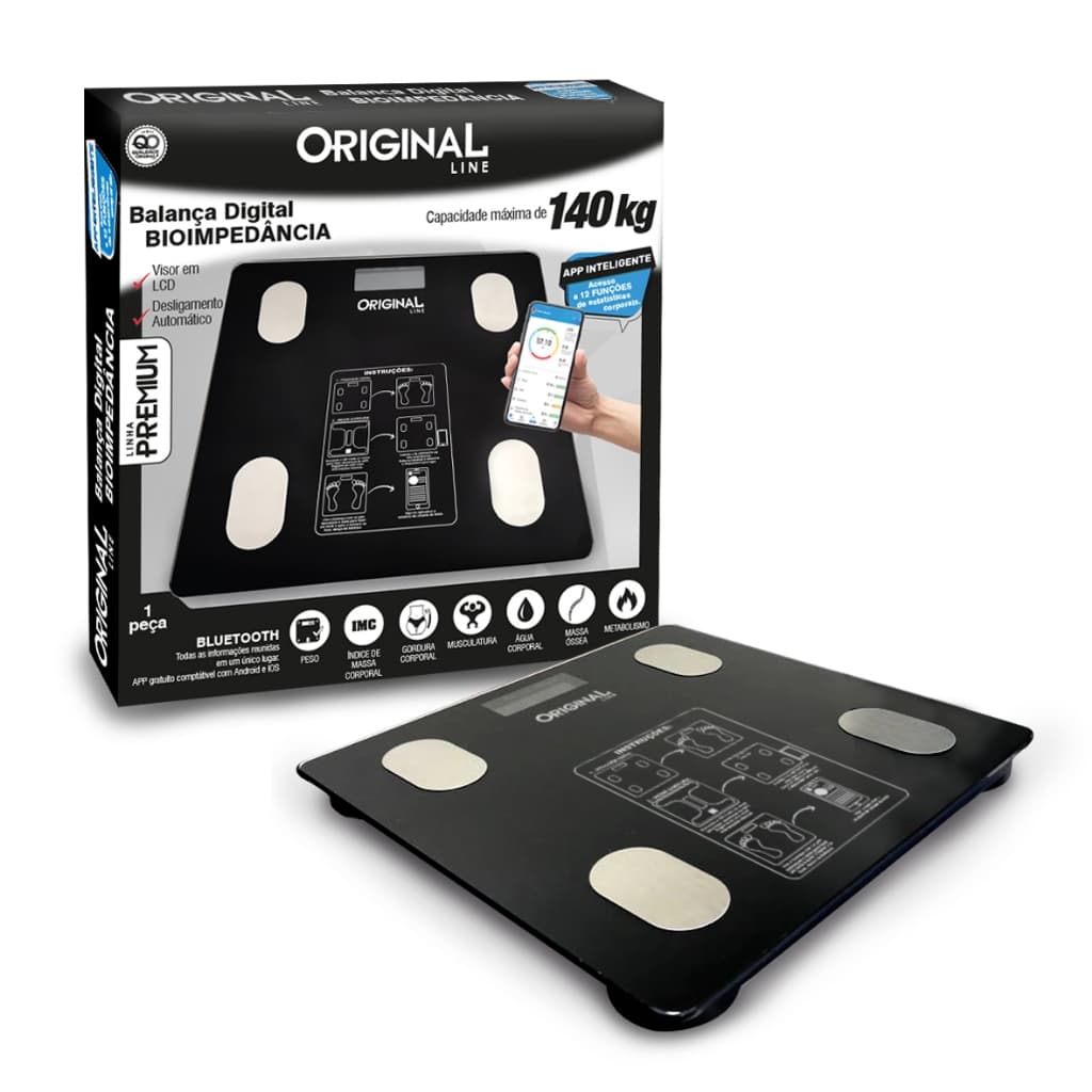 Balança Digital Medidora Corporal Bioimpedância até 140kg
