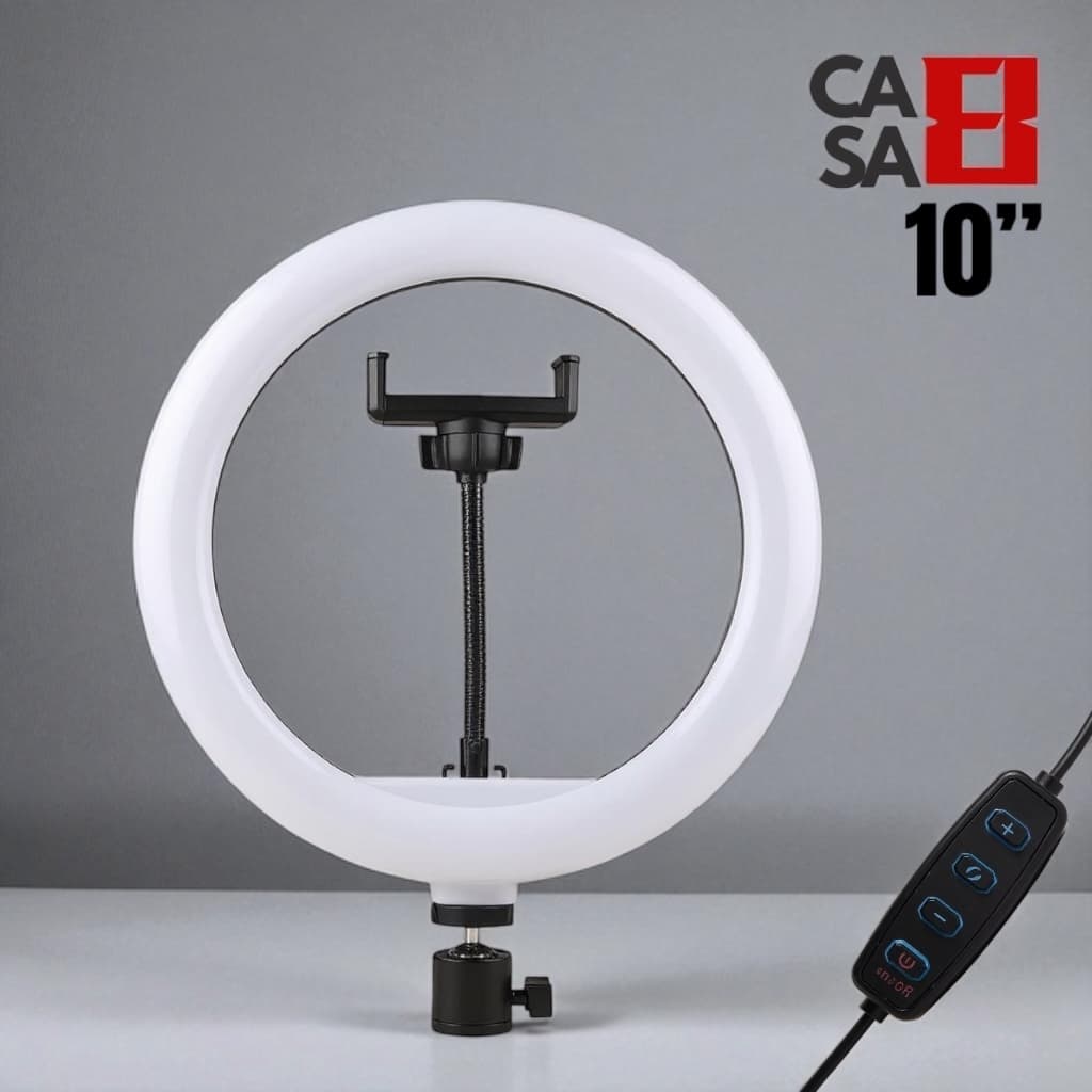 Ring Light 10" com Suporte para Celular Iluminação Profissional LED para Vídeo e Selfie