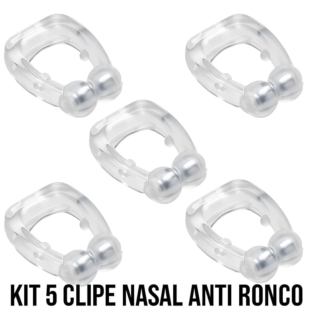 Kit 5 Clipe Nasal Magnético Anti Ronco Aparelho para Parar de Roncar Dispositovo Nariz Apneia