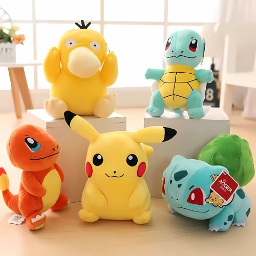Pelúcia Pokémon 20/40cm - Hipoalérgica - Boneco Pokemon Go! Pikachu - Chamander - Squirtle