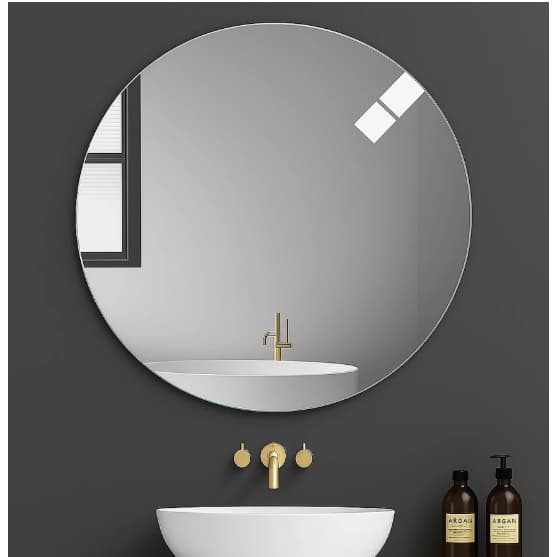 Espelho Decorativo Redondo Lapidado Para Sala Quarto Banheiro Luxo