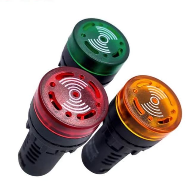 Alarme Sonoro Sonalarme Buzzer Led Audiovisual 22mm
