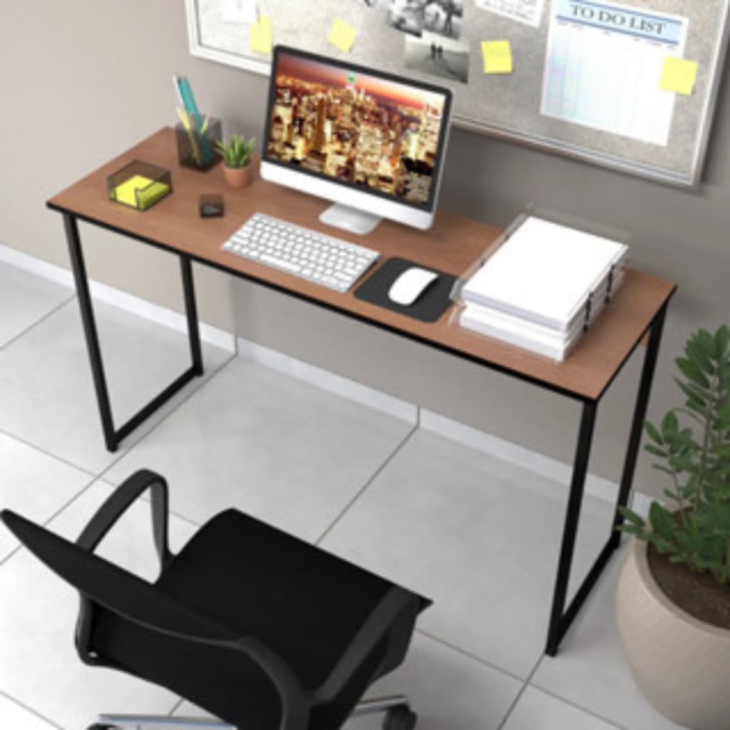 Mesa Home Office Escrivaninha industrial De Metal - Freijó/Madeirado 90cm