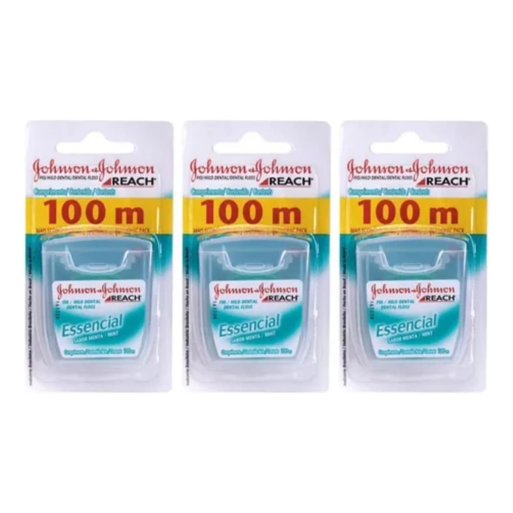 Kit 3 Fio Dental ESSENCIAL100m Johnson&Johnson