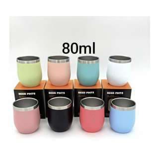 Mini Copo Térmico Oval  sem Tampa para Bebidas Geladas e Quentes 80ml