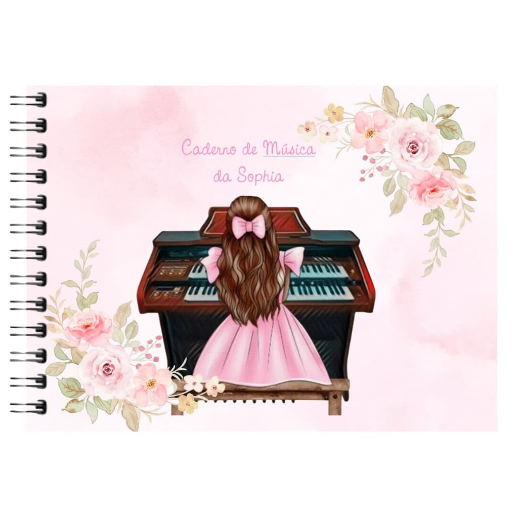 Caderno de Música com nome CAPA DURA