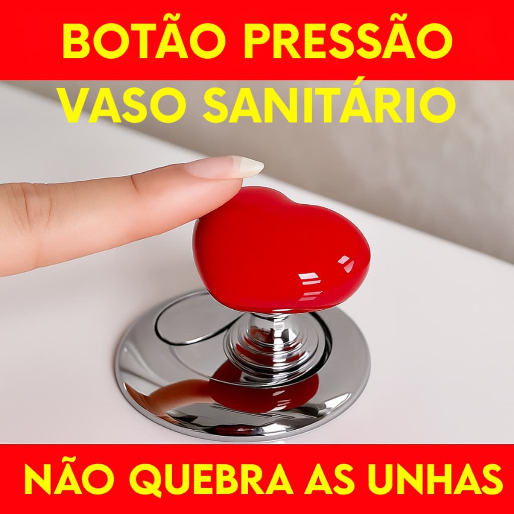 Botão de Descarga em Formato de Coração – Acessório Conforto para Unhas Longas – KIT 1,2,3 e 4 unid.