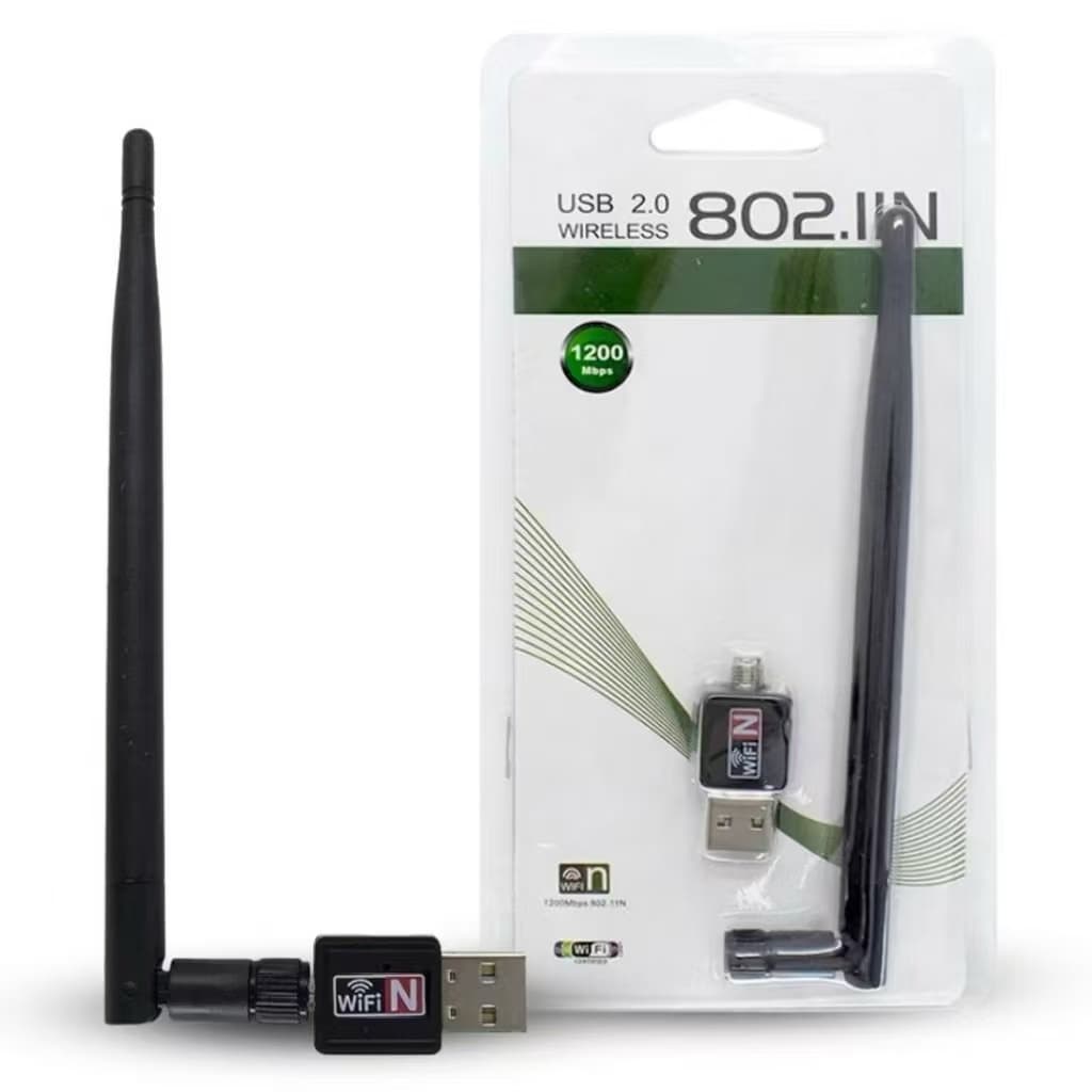 Adaptador Wifi Usb Wireless 1200mbps Com Antena Pc Notebook