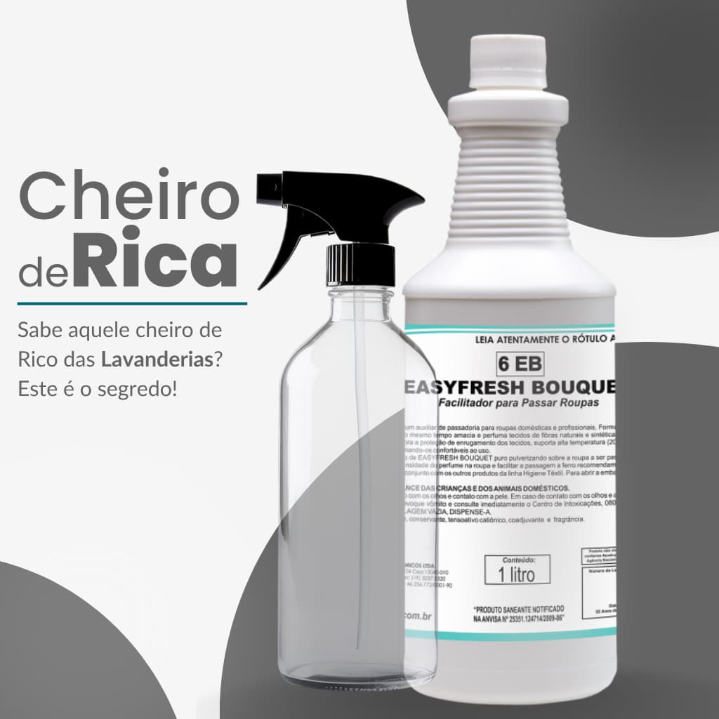 Easyfresh Bouquet 1L Facilitador De Passadoria Com Gatilho Borrifador e Frasco 500ml