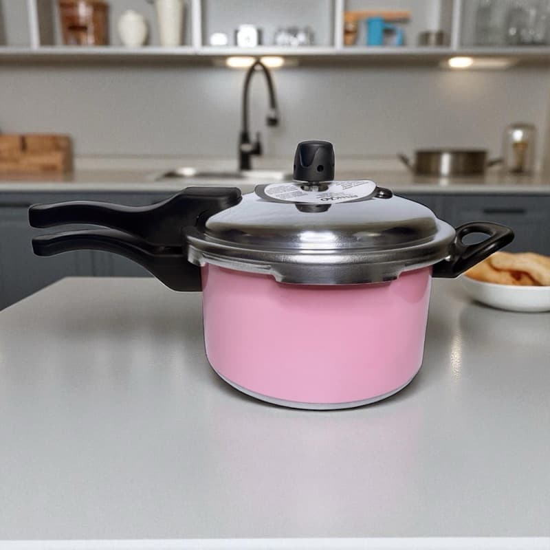 PANELA DE PRESSÃO 2,5 LTS COM FECHAMENTO EXTERNO ROSA