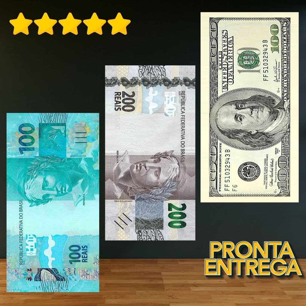 Toalha de Banho Praia e Piscina Estampa Notas 50, 100, 200, Euro, Dolar secagem rápida Alta Absorção