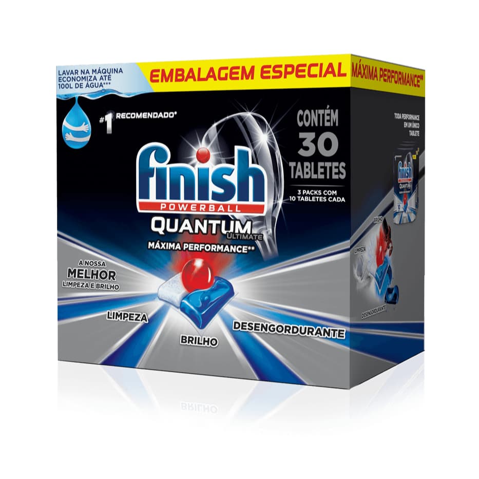 Finish powerball Quantum Detergente Lava-louças em tabletes 30un