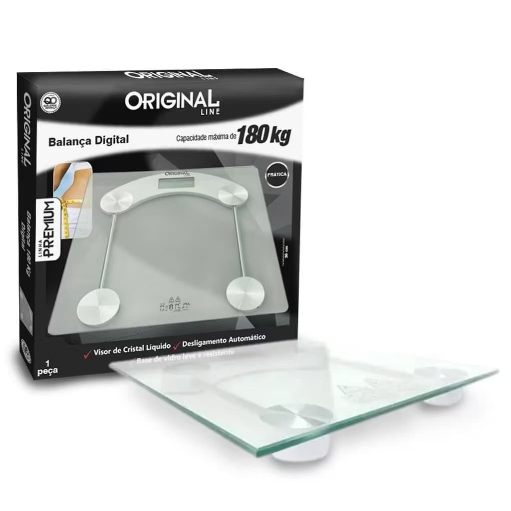 Balança Corporal Digital até 180kg Vidro Temperado