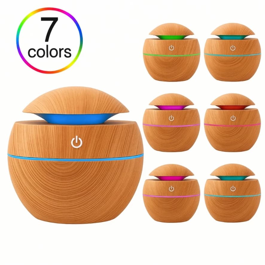 Mini Difusor Ultrassonico Umidificador Ar Aromatizador Purificador De Aromas Com Led Oleo Essencial