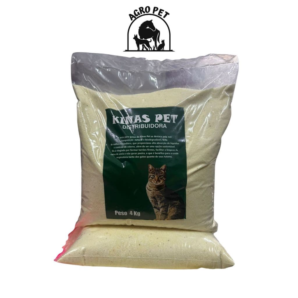 AREIA DE MANDIOCA PARA GATOS  4KG / BIODEGRADÁVEL / ORGANICA / HIGIENE PET NATURAL