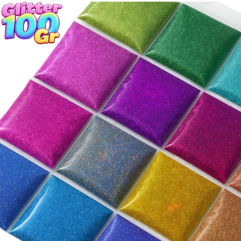 Glitter Ultra Fino 100g Pó Colorido Artesanato Carnaval Unhas Resina Slime Festa Decoração