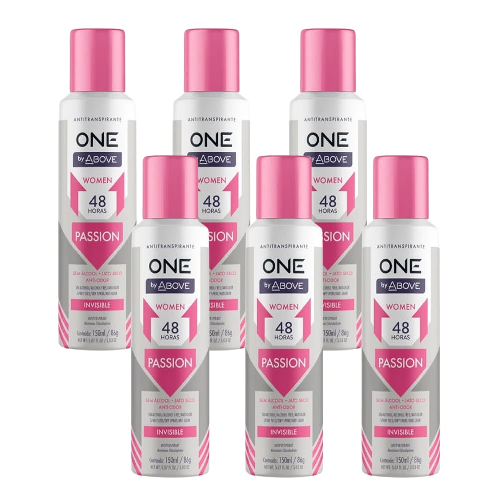 Kit 6 Desodorante Above One Women Passion 150ml