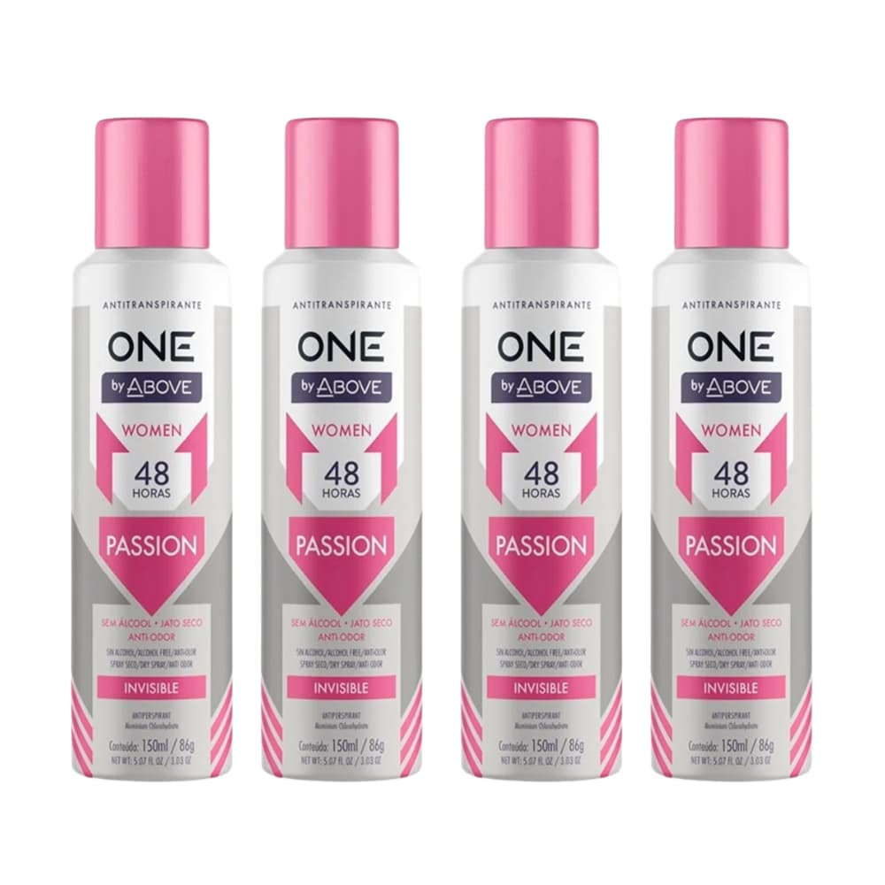 Kit 4 Desodorante Above One Women Passion 150ml