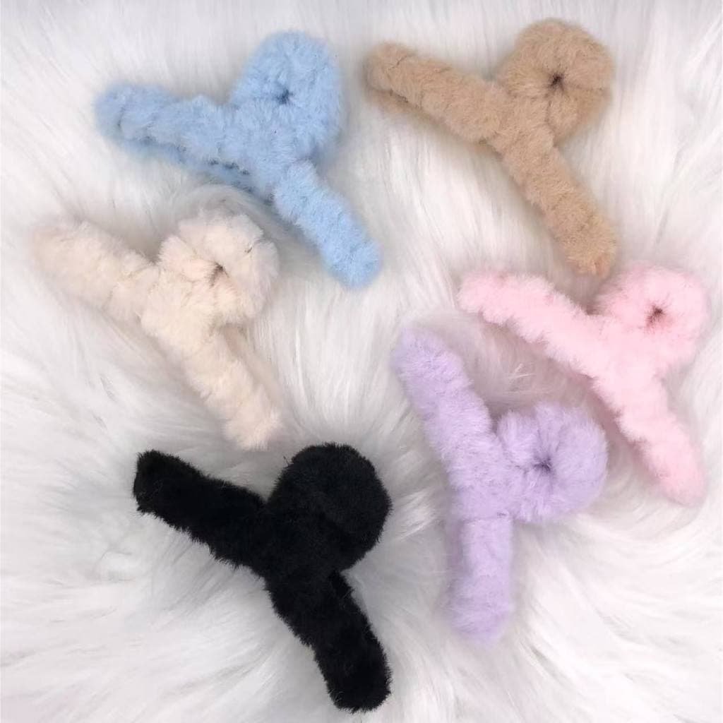 Peluche Para Trás Da Cabeça（11cm） Grampo De Cabelo Grande De Menina De Temperamento Peludo Acessórios