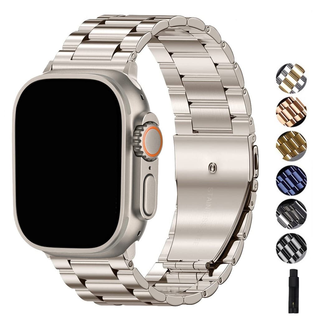 pulseira de aço inoxidável sólido para apple  smart watch série ultra 7 8 49 46 45 44 42 41 40 38 mm iwo w37 s8 w27