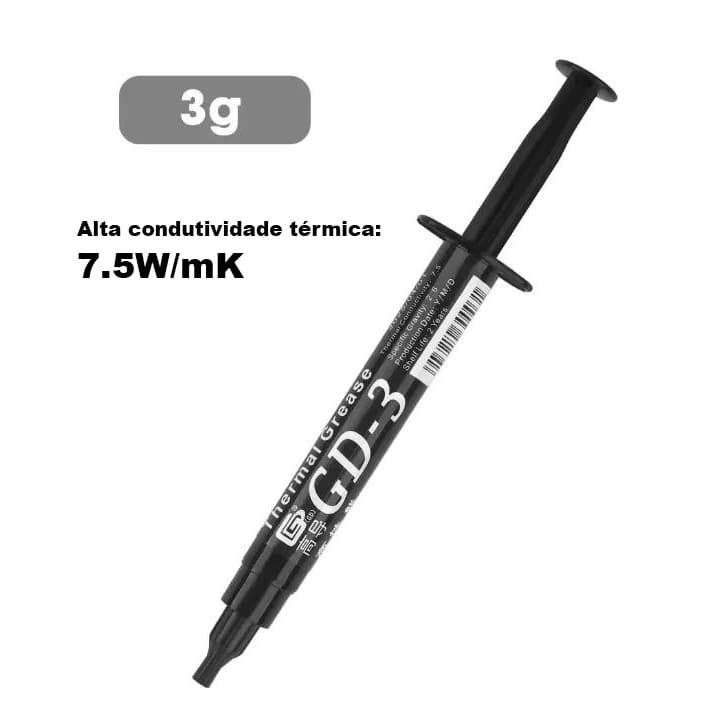 Pasta térmica GD-3 3g 7,5W/m-K (Superior ao GD900) PC computador notebook console vídeo game placa de vídeo