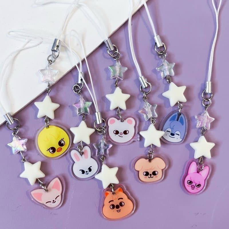 PHONE STRAP  | ACESSÓRIO PARA CELULAR - STRAY KIDS, SKZOO, PHONE CHARM ESTRELA SKZOO