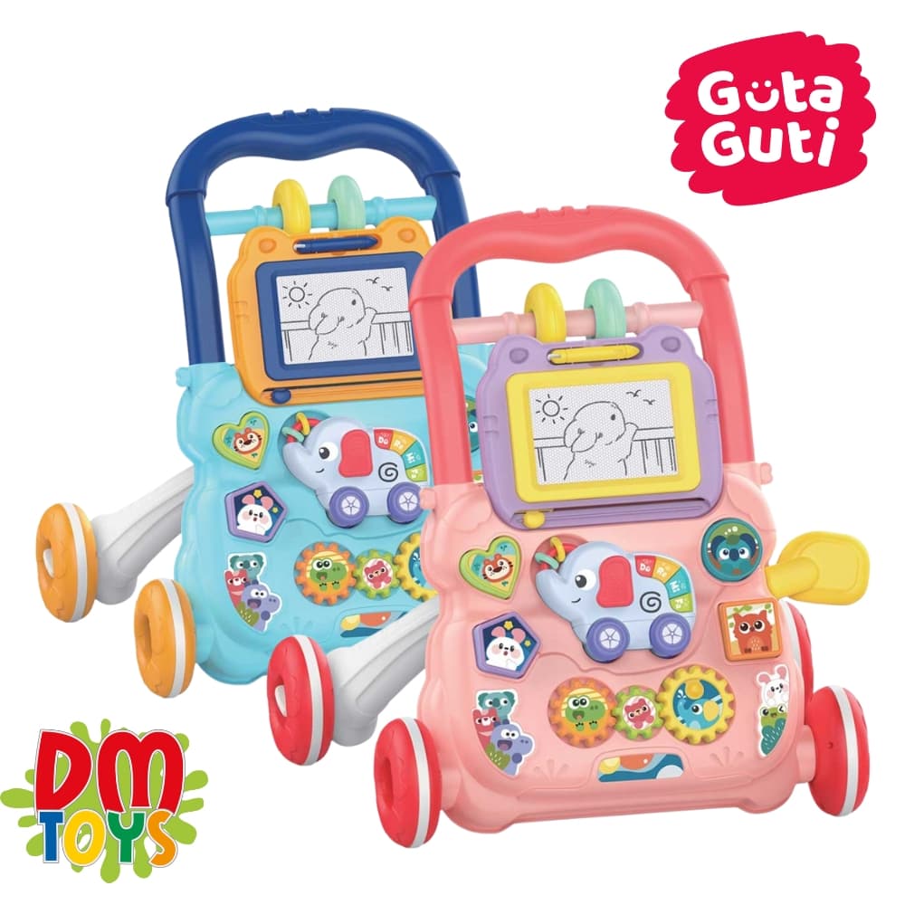 Andador Infantil Musical Didático Educativo Empurrador Bebê DM Toys DMB6750 Azul / DMB6751 Rosa