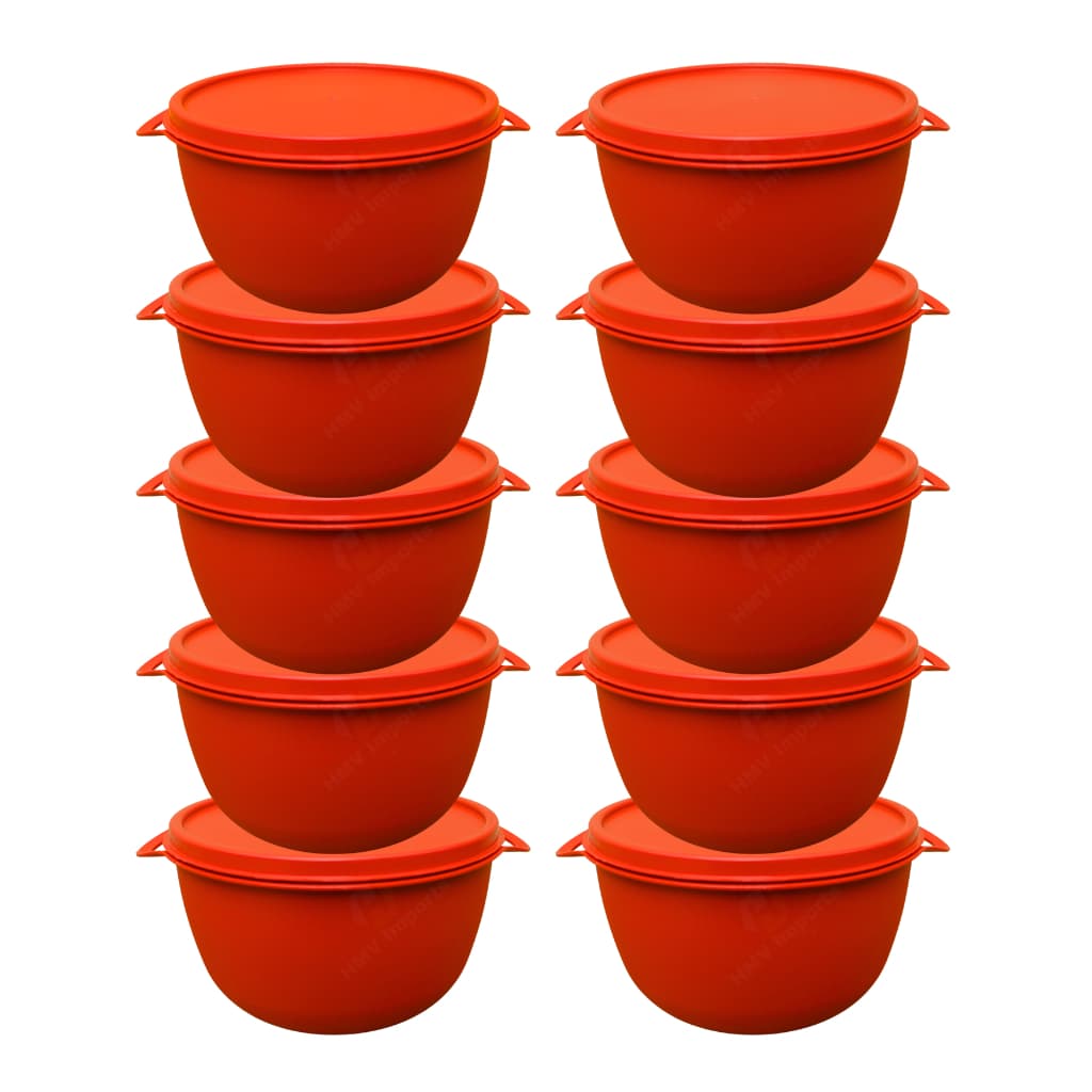 Kit Potes Plásticos Bowl 500mL Redondos Com Tampa BPA Free Marmitas Para Cozinha Freezer Microondas