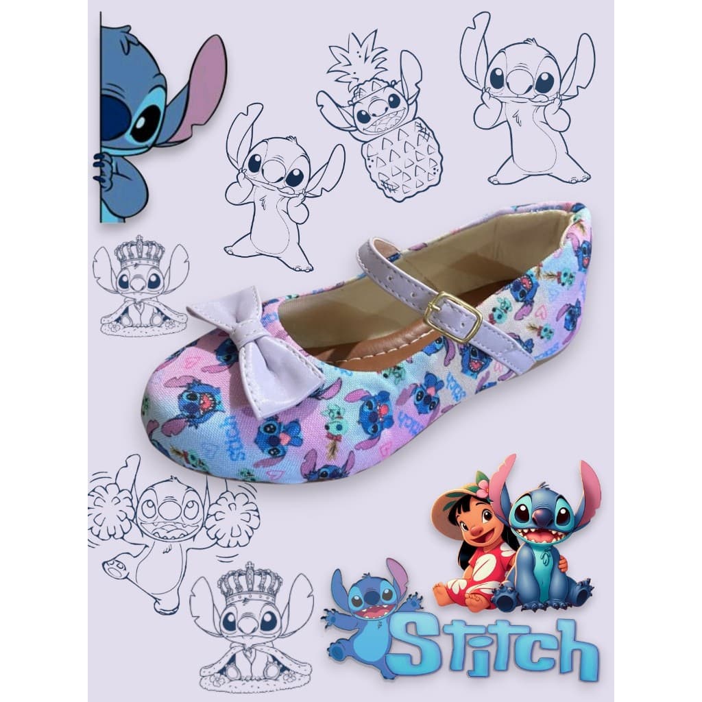 Sapatilha Infantil Stitch Com Laço lilás
