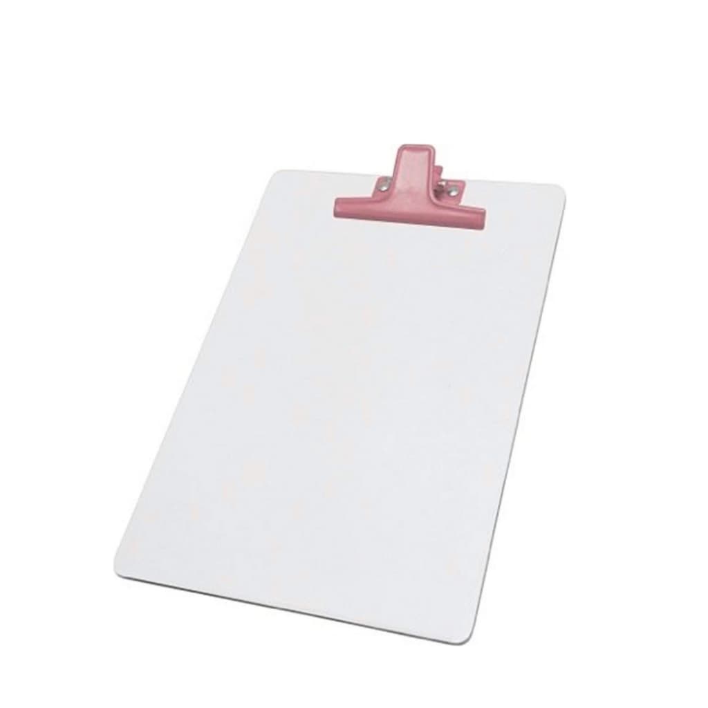 Prancheta Branca Branco MDF A4 Acrimet Prendedor Metálico Metal Colorido (Prendedor Rosa) 126