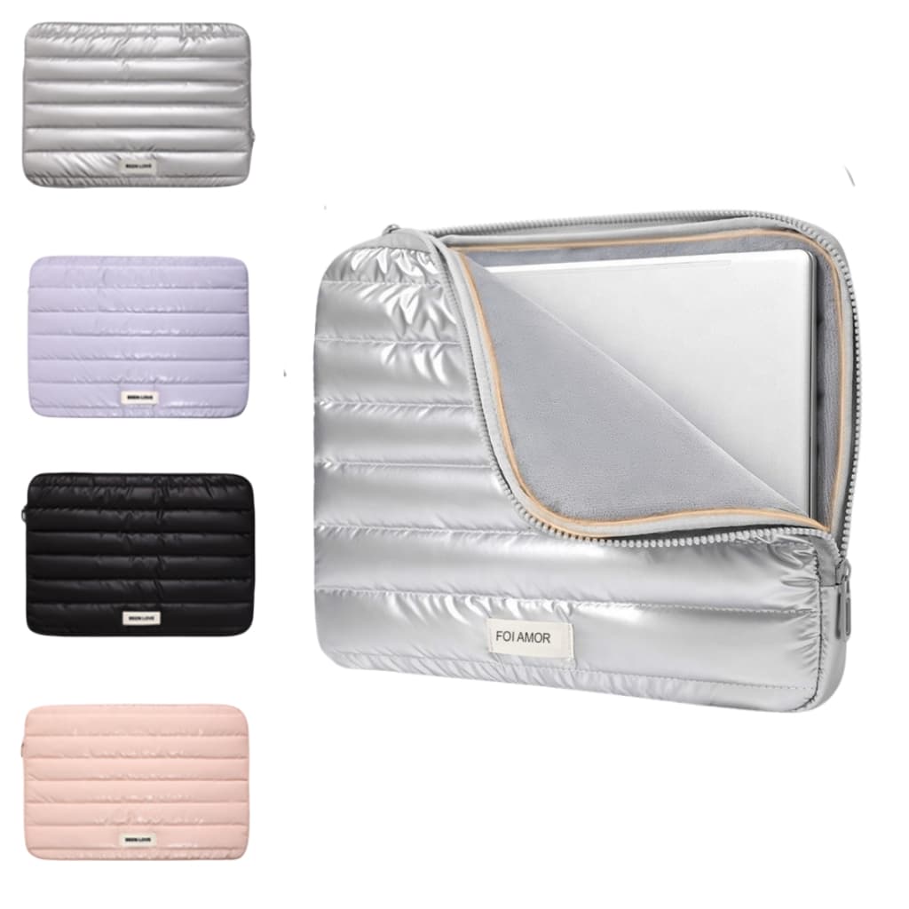 Bolsa Para Notebook Premium Metalizada Nova Moda Capa Protetora Acolchoada Macia À Prova De Choque