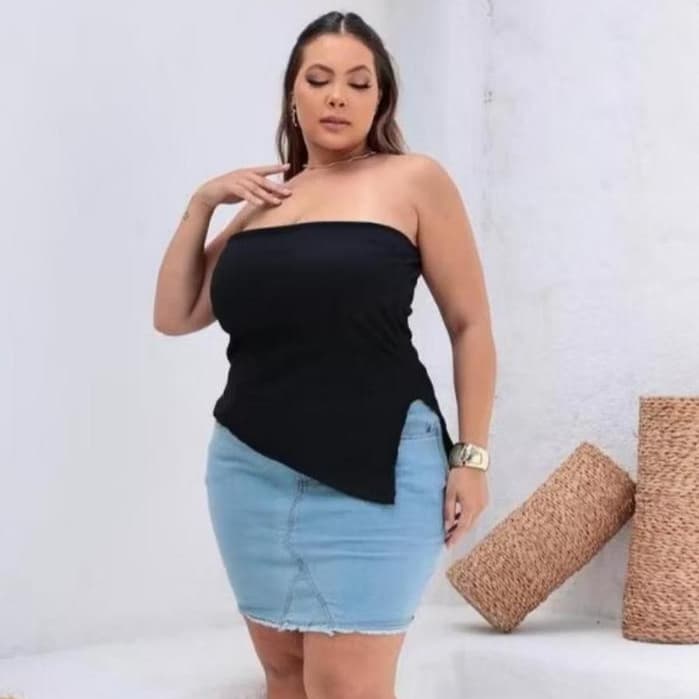 Blusa Bata Assimétrica Preta Feminina  Do P ao G3  Plus size Elegância, Conforto e Caimento Perfeito