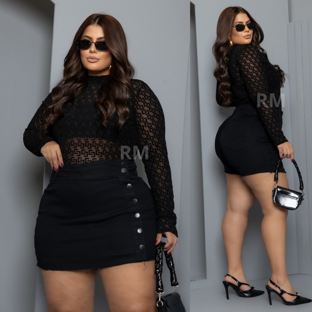 Shorts Saia Jeans Feminino Plus Size C/ Lycra Moda Feminina ENTREGA RAPIDA