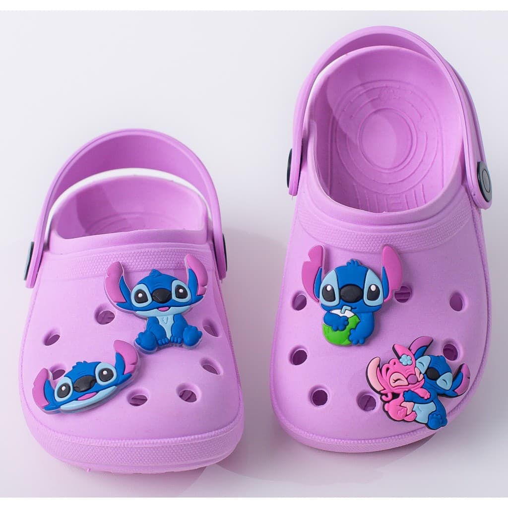 Sandália Babuche Infantil Menina +Apliques Bottons stitch Confortável Leve Calce Fácil