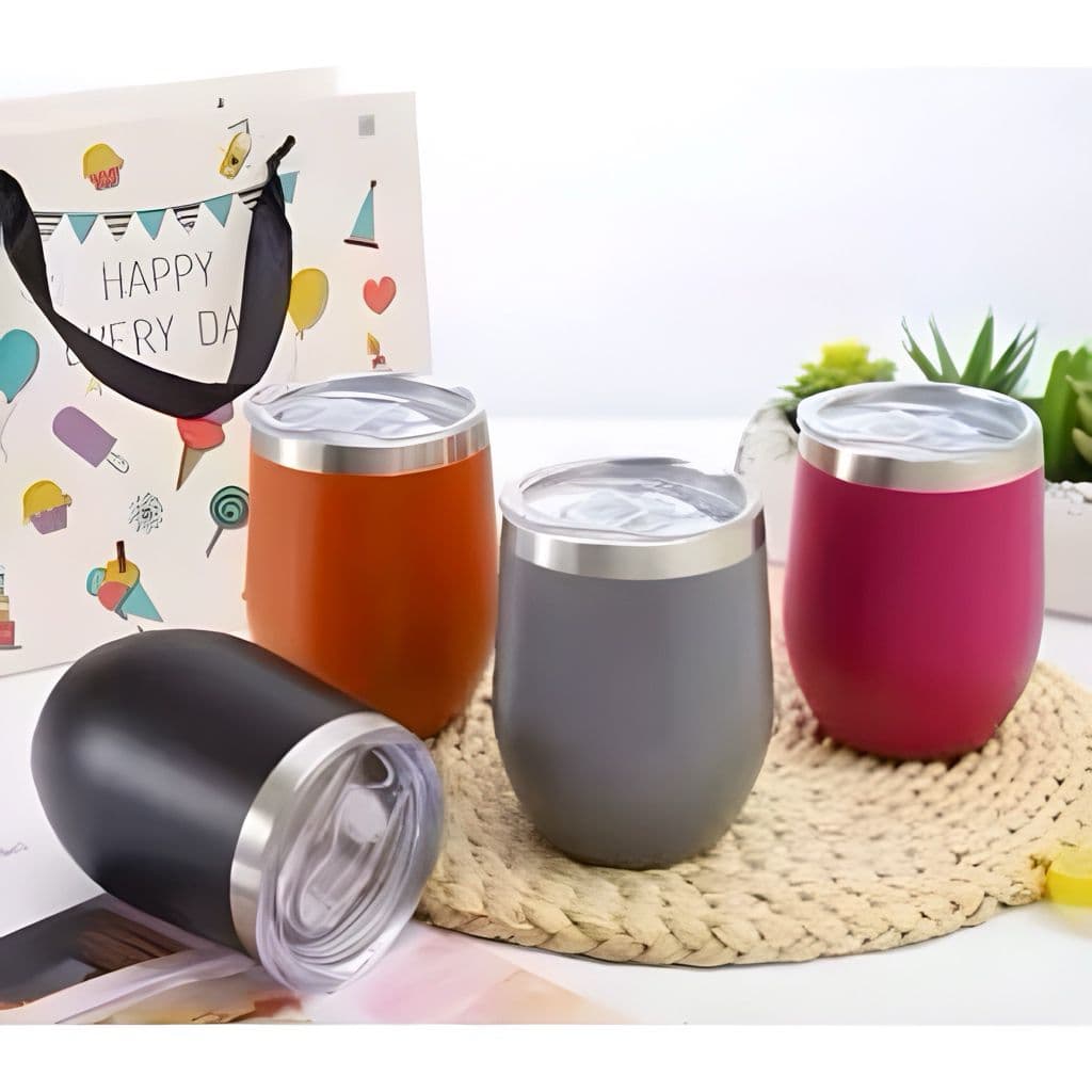 Ovo Copo Térmico 360ml Em Inox Com Tampa Acrílica