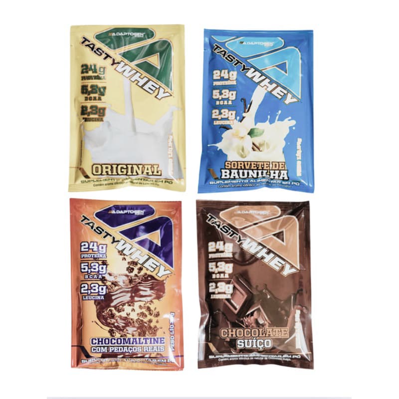 Sachê Tasty Whey Adaptogen 3w - Kit com diversos sabores - Kit degustação Whey Adaptogen
