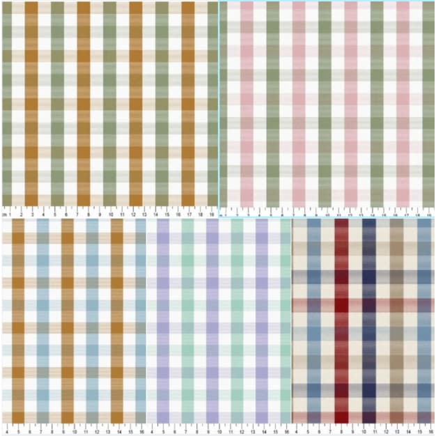 Fio TINTO XADREZ OLIVIA, Tecidos Caldeira TRICOLINE 100% ALGODÃO 50cm x 1,50m