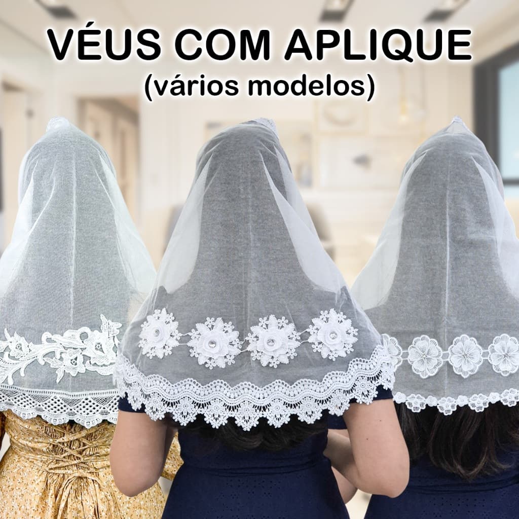 Véu Ccb Congregação Cristã Aplique Floral Vários Modelos