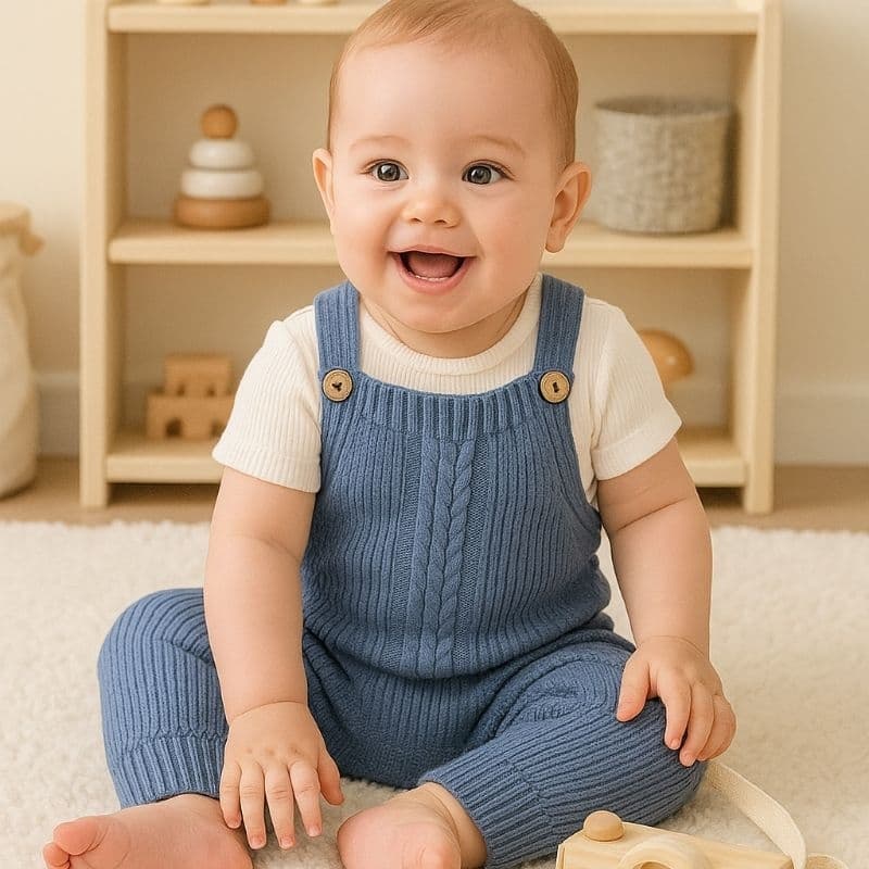 Jardineira Tricot Trabalhada Ponto Arroz Tam G