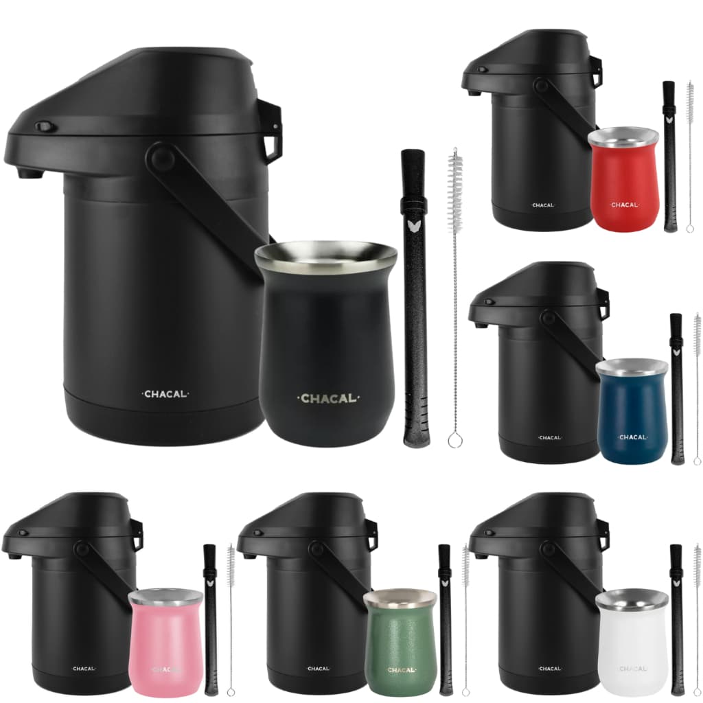 Kit Terere Chacal Bomba Cuia 236ml Garrafa Térmica 2,5L Preta