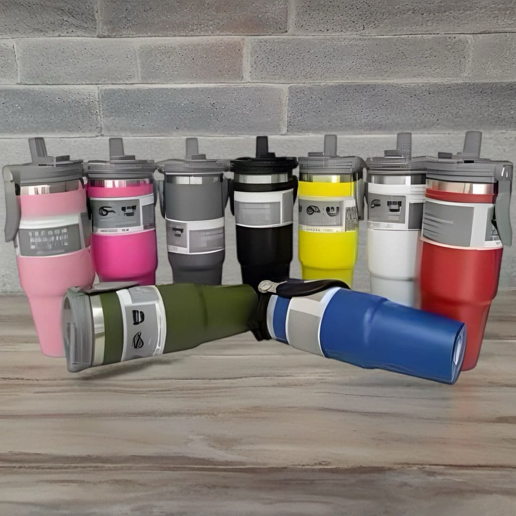 Copo Térmico Aço Inox com canudo. parede dupla a vácuo quente e frio 900ml