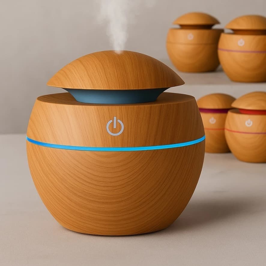 Mini Difusor Ultrassonico Umidificador Ar Aromatizador Purificador De Aromas Com Led Oleo Essencial