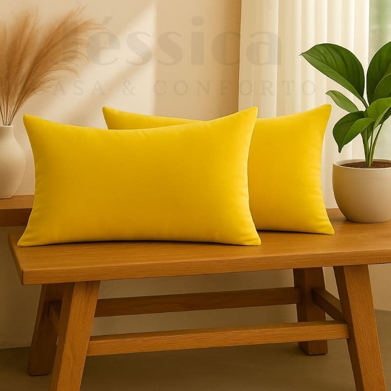 kit 2 Capas de Almofadas Baguete 50×30 em Suede