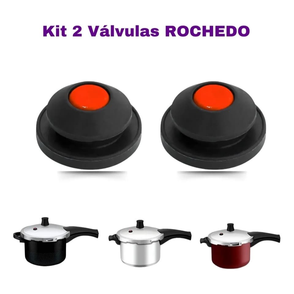Kit 2 Válvulas Repetitivas De Segurança Para Panela De Pressão Da Rochedo Turbo 3/4,5/7 Litros