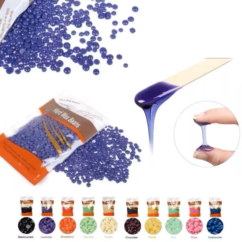 Cera Para Depilação Quente Hard Wax Elastica em Perolas Profissional 100g Aleatórias