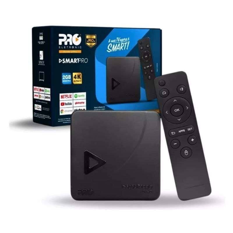 Smart PRO 4K HD Proeletronic Transforme sua TV em uma Smart TV 4K com o SmartPRO Tv Box PROSB 3000 16GB Homologado
