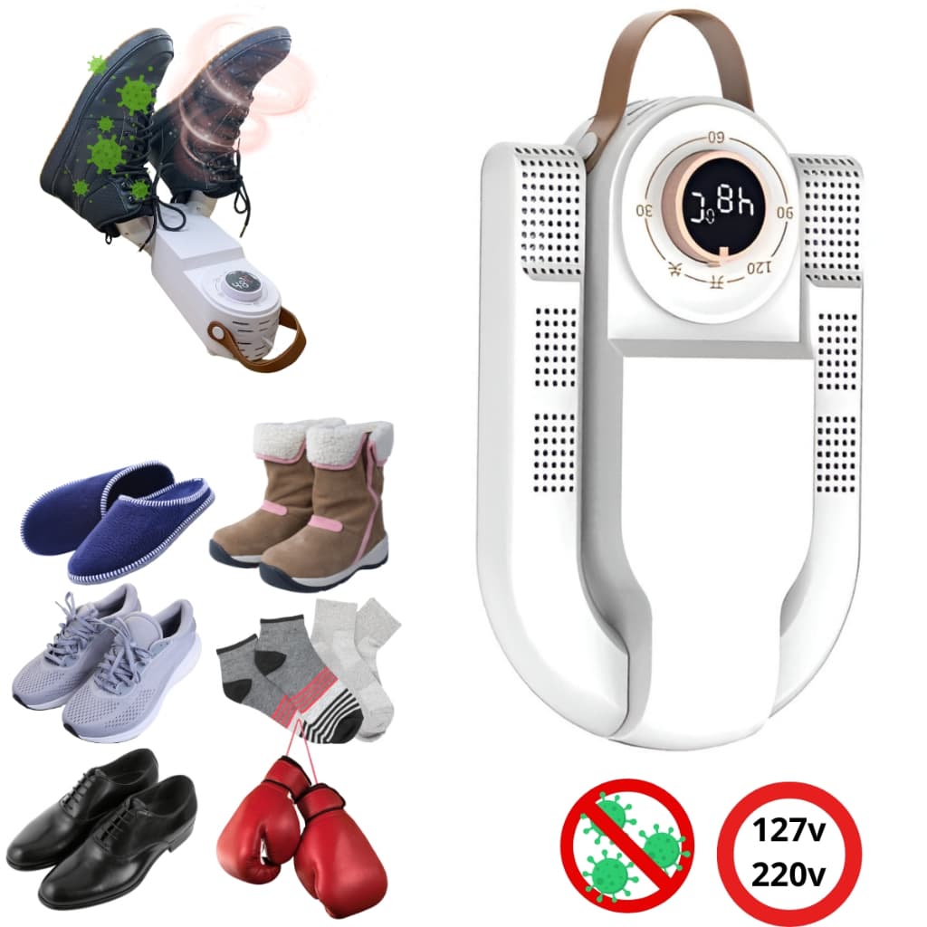 Aquecedor Secagem Rápida Elétrico Portátil Sapatos Tênis 360 Bivolt 127/220