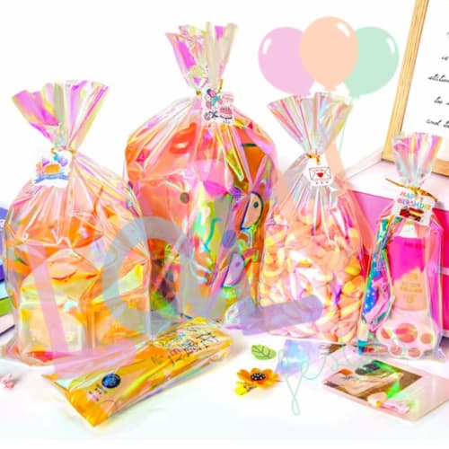 Saco de Celofane Transparente Nacarado Para Presente 10x15/15x23/20x28