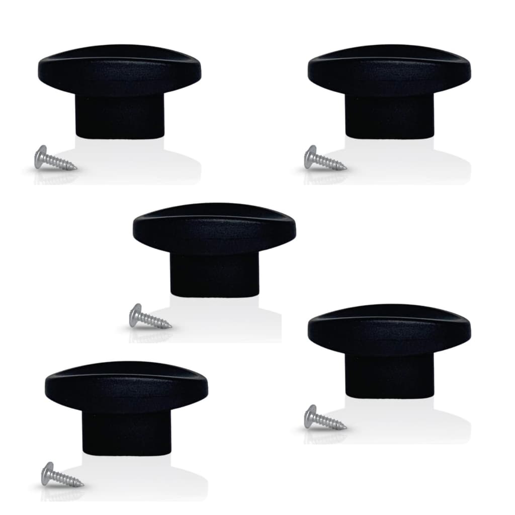 Pomel Puxador de Tampa contém Parafusos 5 peças Preto