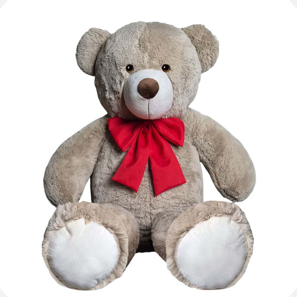 Ursinho De Pelúcia Teddy Com Laço Antialérgico Macio 50cm